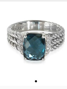 David Yurman Petite Wheaton Sapphire ring size 5
